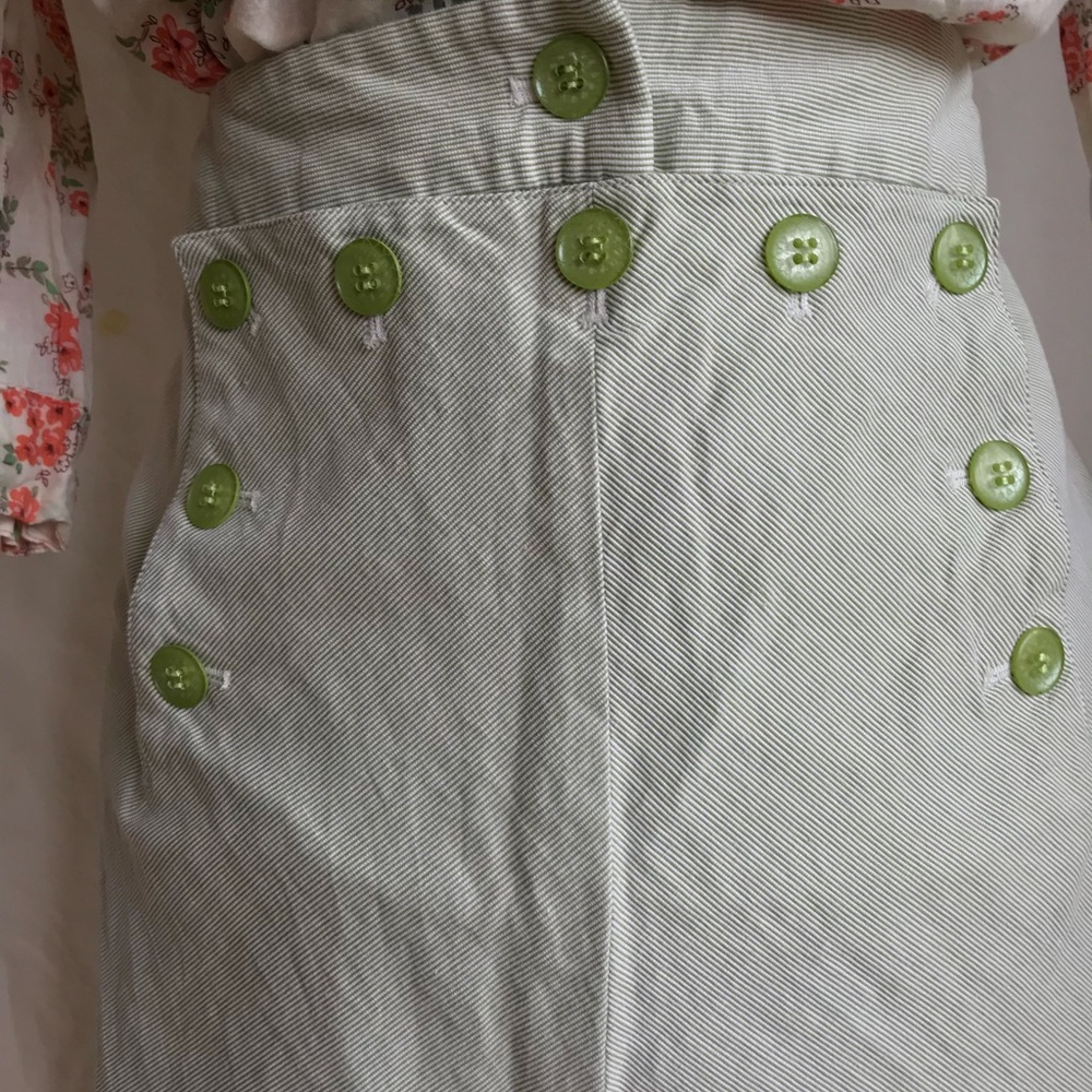 Chelsea & Theodore Green Stripe Sailor Skirt